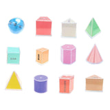 Maxbell 12 Pieces Geometric Shapes Early Math Manipulative and Geometry Set for Kids
