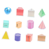 Maxbell 12 Pieces Geometric Shapes Early Math Manipulative and Geometry Set for Kids