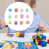 Maxbell 12 Pieces Geometric Shapes Early Math Manipulative and Geometry Set for Kids