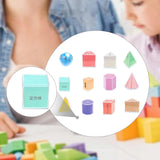 Maxbell 12 Pieces Geometric Shapes Early Math Manipulative and Geometry Set for Kids