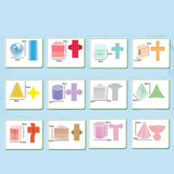 Maxbell 12 Pieces Geometric Shapes Early Math Manipulative and Geometry Set for Kids