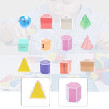 Maxbell 12 Pieces Geometric Shapes Early Math Manipulative and Geometry Set for Kids