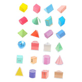 Maxbell 24 Pieces Geometric Shapes Early Math Manipulative and Geometry Set for Kids