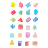 Maxbell 24 Pieces Geometric Shapes Early Math Manipulative and Geometry Set for Kids