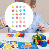 Maxbell 24 Pieces Geometric Shapes Early Math Manipulative and Geometry Set for Kids