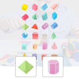 Maxbell 24 Pieces Geometric Shapes Early Math Manipulative and Geometry Set for Kids
