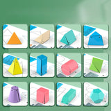 Maxbell 24 Pieces Geometric Shapes Math Manipulative for Kindergarten Home Preschool