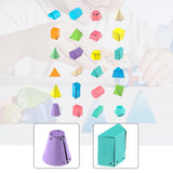 Maxbell 24 Pieces Geometric Shapes Math Manipulative for Kindergarten Home Preschool