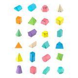 Maxbell 24 Pieces Geometric Shapes Math Manipulative for Kindergarten Home Preschool
