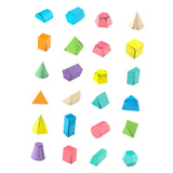 Maxbell 24 Pieces Geometric Shapes Math Manipulative for Kindergarten Home Preschool