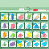 Maxbell 24 Pieces Geometric Shapes Math Manipulative for Kindergarten Home Preschool