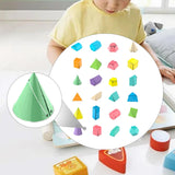 Maxbell 24 Pieces Geometric Shapes Math Manipulative for Kindergarten Home Preschool