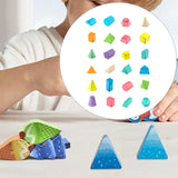 Maxbell 24 Pieces Geometric Shapes Math Manipulative for Kindergarten Home Preschool