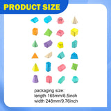 Maxbell 24 Pieces Geometric Shapes Math Manipulative for Kindergarten Home Preschool