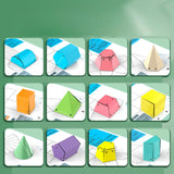 Maxbell 24 Pieces Geometric Shapes Math Manipulative for Kindergarten Home Preschool