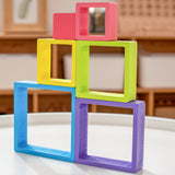 Maxbell Wooden Rainbow Stacking Toy Building Blocks for Children Toddlers Boys Girls