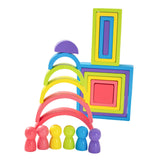 Maxbell Wooden Rainbow Stacking Toy Building Blocks for Children Toddlers Boys Girls