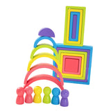 Maxbell Wooden Rainbow Stacking Toy Building Blocks for Children Toddlers Boys Girls
