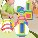 Maxbell Wooden Rainbow Stacking Toy Building Blocks for Children Toddlers Boys Girls