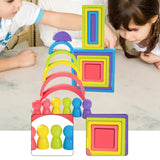 Maxbell Wooden Rainbow Stacking Toy Building Blocks for Children Toddlers Boys Girls