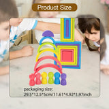Maxbell Wooden Rainbow Stacking Toy Building Blocks for Children Toddlers Boys Girls