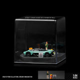 Maxbell 1/64 Model Car Display Case Decorative DIY Micro Photography Prop Dust Cover with Figurine