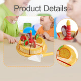Maxbell Pretend Play Food Fake Cake Model Wood Birthday Gift for Children Boys Girls