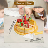 Maxbell Pretend Play Food Fake Cake Model Wood Birthday Gift for Children Boys Girls