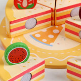 Maxbell Pretend Play Food Fake Cake Model Wood Birthday Gift for Children Boys Girls