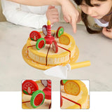 Maxbell Pretend Play Food Fake Cake Model Wood Birthday Gift for Children Boys Girls