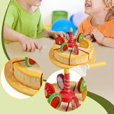 Maxbell Pretend Play Food Fake Cake Model Wood Birthday Gift for Children Boys Girls