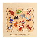 Maxbell Wooden Puzzle for Toddlers Early Education Enlightenment Learning Travel Toy Animal
