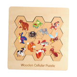 Maxbell Wooden Puzzle for Toddlers Early Education Enlightenment Learning Travel Toy Animal