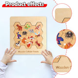 Maxbell Wooden Puzzle for Toddlers Early Education Enlightenment Learning Travel Toy Animal