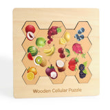 Maxbell Wooden Puzzle for Toddlers Early Education Enlightenment Learning Travel Toy Fruit