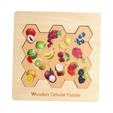Maxbell Wooden Puzzle for Toddlers Early Education Enlightenment Learning Travel Toy Fruit