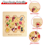 Maxbell Wooden Puzzle for Toddlers Early Education Enlightenment Learning Travel Toy Fruit