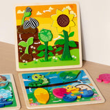 Maxbell Wood Puzzle Gifts Portable Hands on Learning Fine Motor Skills Jigsaw Puzzle Sunflower