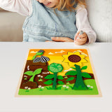 Maxbell Wood Puzzle Gifts Portable Hands on Learning Fine Motor Skills Jigsaw Puzzle Sunflower