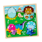 Maxbell Wood Puzzle Gifts Portable Hands on Learning Fine Motor Skills Jigsaw Puzzle Dinosaur