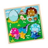 Maxbell Wood Puzzle Gifts Portable Hands on Learning Fine Motor Skills Jigsaw Puzzle Dinosaur