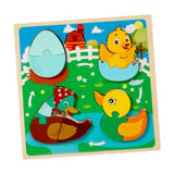 Maxbell Wood Puzzle Gifts Portable Hands on Learning Fine Motor Skills Jigsaw Puzzle Duck
