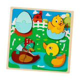 Maxbell Wood Puzzle Gifts Portable Hands on Learning Fine Motor Skills Jigsaw Puzzle Duck