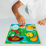 Maxbell Wood Puzzle Gifts Portable Hands on Learning Fine Motor Skills Jigsaw Puzzle Duck