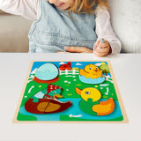 Maxbell Wood Puzzle Gifts Portable Hands on Learning Fine Motor Skills Jigsaw Puzzle Duck