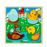 Maxbell Wood Puzzle Gifts Portable Hands on Learning Fine Motor Skills Jigsaw Puzzle Duck