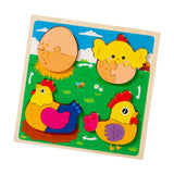 Maxbell Wood Puzzle Gifts Portable Hands on Learning Fine Motor Skills Jigsaw Puzzle Chick