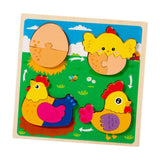 Maxbell Wood Puzzle Gifts Portable Hands on Learning Fine Motor Skills Jigsaw Puzzle Chick