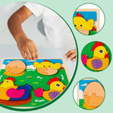 Maxbell Wood Puzzle Gifts Portable Hands on Learning Fine Motor Skills Jigsaw Puzzle Chick