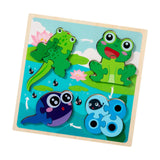 Maxbell Wood Puzzle Gifts Portable Hands on Learning Fine Motor Skills Jigsaw Puzzle Frog